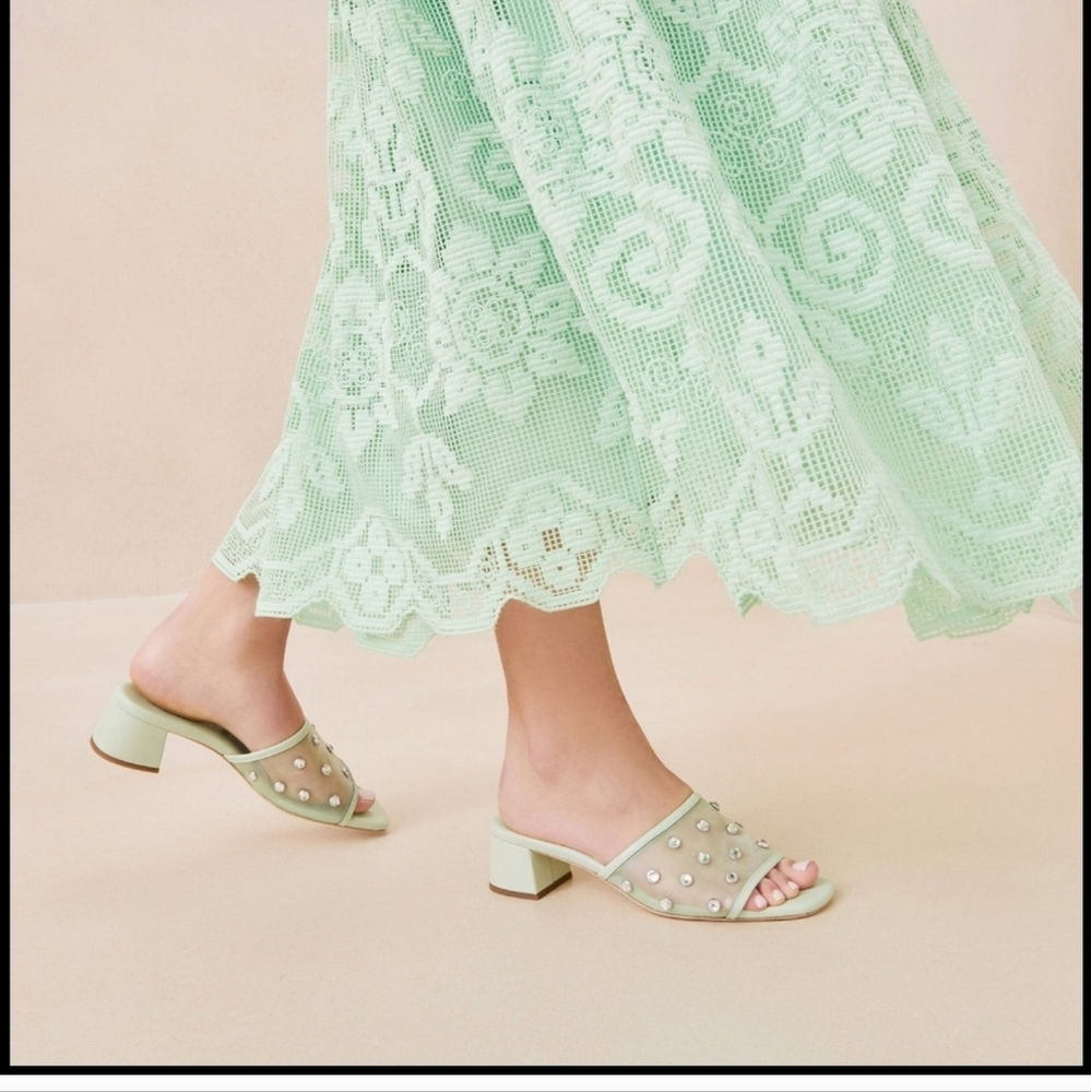 Loeffler Randall Brooke Mesh Mid Heel Mule, Size 8.5, New, No Box